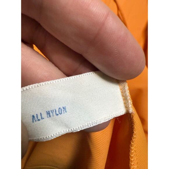 Vanity Fair Mod Yellow Orange Nylon Gown Lounge Dress Small Big Collar 60s 70s - Picture 12 of 13